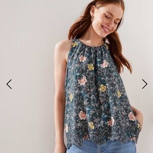 LOFT floral blouse w eyelet bottom